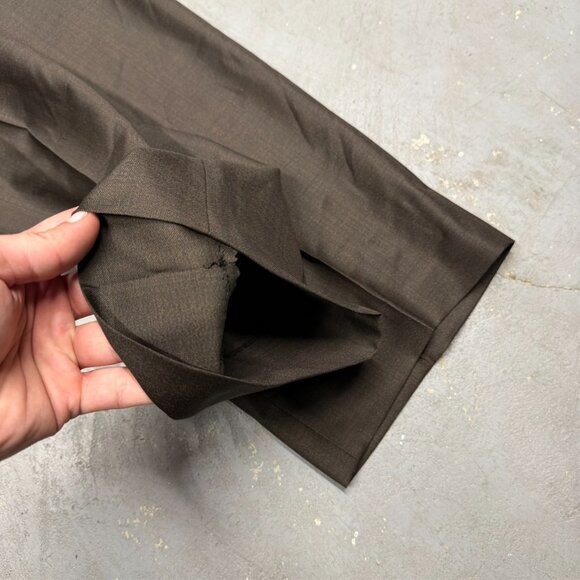 Coppley Dress Pants Super 130s Wool Trousers Brown Canada 38x32 - Picture 7 of 10